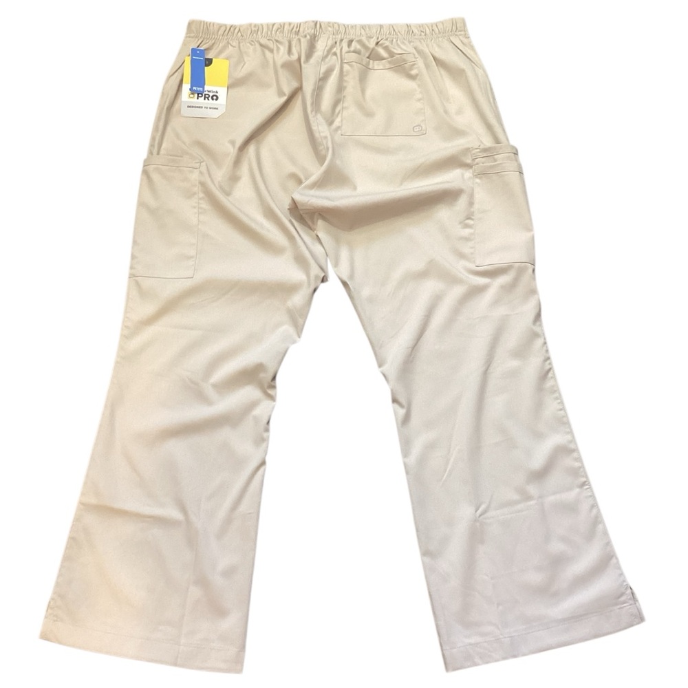 WonderWink Pro Women's Flare Leg Cargo Pant Khaki Color XL Petite NEW Style 5319 - Picture 10 of 15